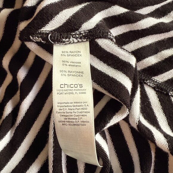 Chicos Zenergy Black Stripe Maxi Skirt Size 2 - Large - Picture 8 of 13